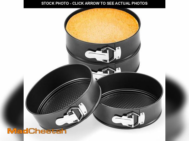 Lot 74-13960607 - Funnymoom 4 Pcs 8 Inch Non Stick Springform Pan with Removable Bottom Carbon Steel Cheesecake Pan Ro...
