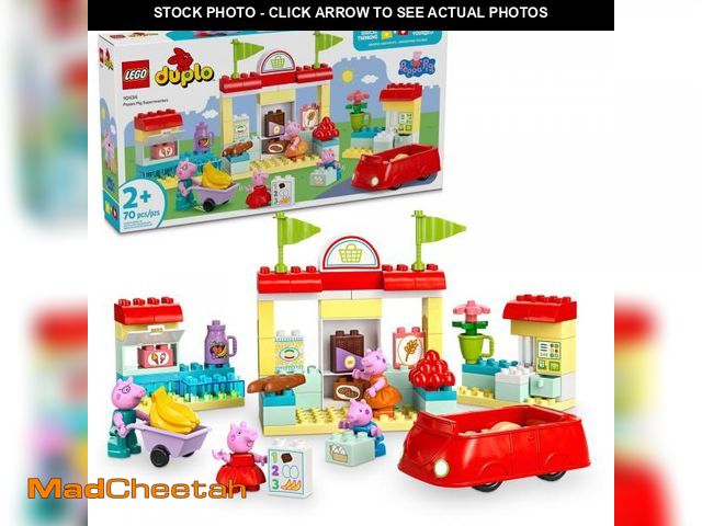 Lot 74-12147544 - LEGO DUPLO Peppa Pig Supermarket Toy for Toddlers with 4 Figures Included, Creative Building Set for...