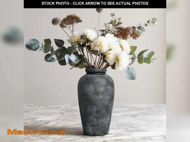 Lot 74-13576279 - Wancetang Rustic Vase, 11 inch Large Terracotta Flower Vase, Farmhouse Ceramic Pottery, Distressed F...