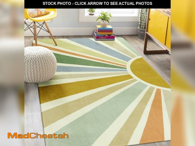 Lot 74-13548698 - STARUIA Kids Rugs for Playroom &amp; Nursery - 5'x7' Boho Washable Rainbow Area Rug, Non-Slip Soft C...