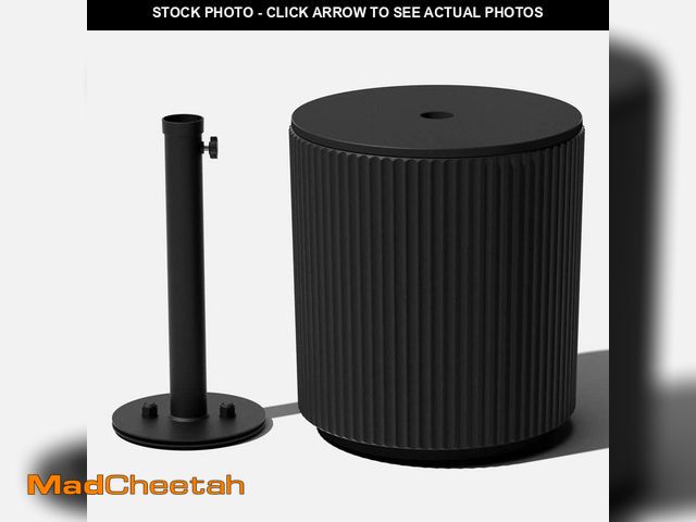 Lot 74-14242620 - Veradek Round Black Plastic 20 in. Height Outdoor Shade Side Table - UNUSED