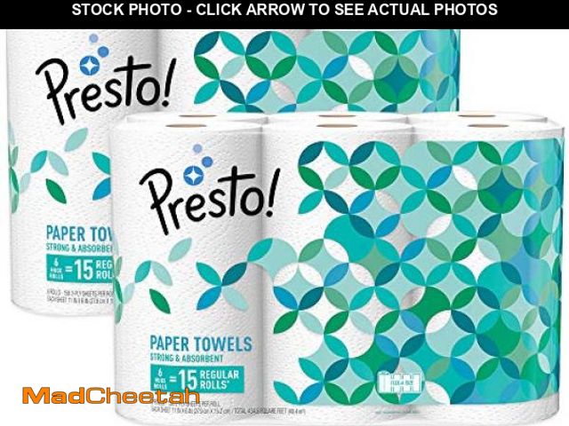Lot 74-12137547 - Brand - Presto! Flex-a-Size Paper Towels, 158 Sheet Huge Roll, 12 Rolls (2 Packs of 6), Equivalent t...