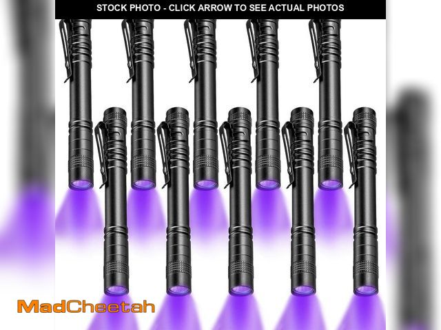 Lot 74-14427303 - Honoson 10 Pieces UV Black Light Flashlight Small Blacklight Flashlights Pen Lights for Leak, Pet Ur...
