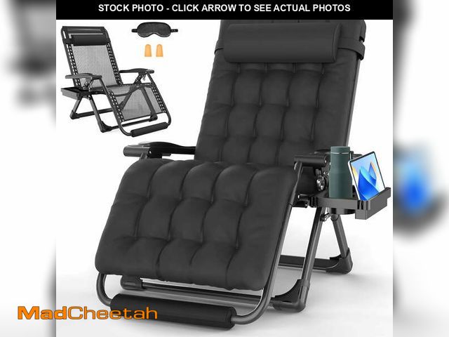 Lot 74-12891684 - GVDV Oversized Zero Gravity Chair, 33In XXL Lounge Chair 500lbs Capcity with Removable Thick Cushion...