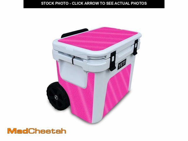 Lot 74-12712352 - Glossy Glitter Skin Compatible with Yeti Roadie 32 Wheeled Cooler - Solid Hot Pink - Premium 3M Viny...