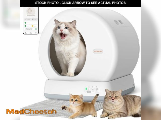 Lot 74-13927290 - MeoWant Self-Cleaning Cat Litter Box, Integrated Safety Protection Automatic Cat Litter Box for Mult...