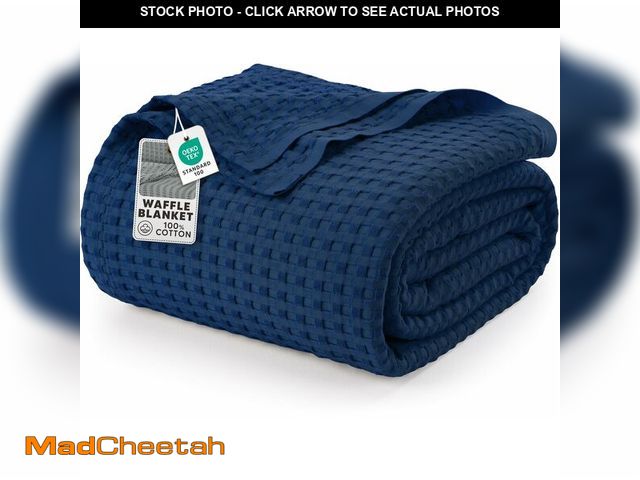 Lot 74-14273668 - Utopia Bedding 100% Cotton Waffle Weave Blanket Queen Size for Bed - Lightweight, Breathable Summer ...