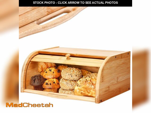 Lot 74-14205090 - 2 Lb. Depot Breadbox for Kitchen Countertop - Vintage-Style Bamboo Bread Box Wood - Japanese Bread B...