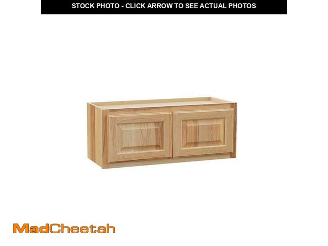 Lot 74-14439112 - Hampton Bay Hampton 30 in. W x 12 in. D x 12 in. H Assembled Wall Bridge Kitchen Cabinet in Natural ...