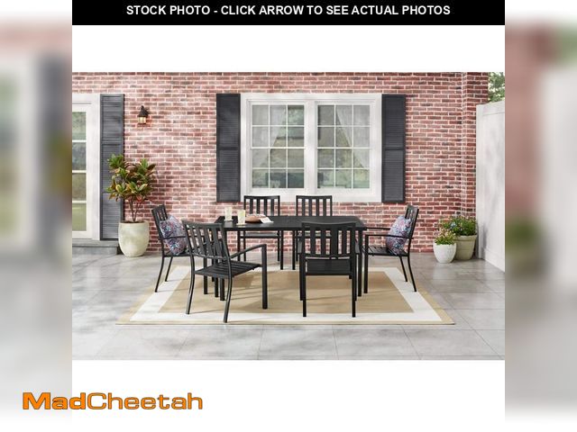 Lot 74-14242581 - StyleWell Tucker Rectangular Steel Slat Top Outdoor Dining Table - USED