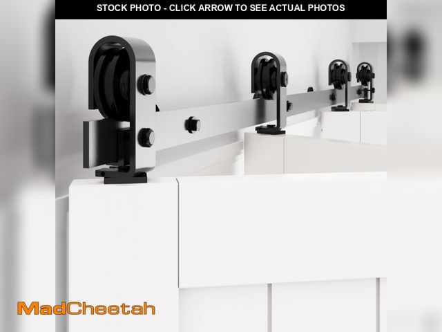 Lot 74-12150163 - WINSOON Bifold Barn Door Hardware: Smooth Quiet Bi-fold Barn Door Hardware Kit - 60" Black Bi Fold S...