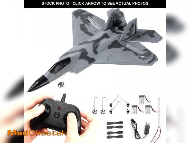 Lot 74-12213642 - BEHORSE RC Plane -F22 Raptor Model Toy Airplane Glider, 2 Channels 2.4 GHz Remote Control Airplane E...