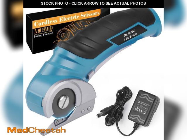 Lot 74-11546295 - AMZBUY Cordless Electric Scissors Rechargeable - 4V Rotary Cutter with Self-Sharpening Blade Cardboa...