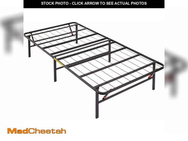 Lot 74-14581651 - Basics Foldable Metal Platform Bed Frame with Tool-Free Setup, 14 Inches High, Storage Space, Sturdy...