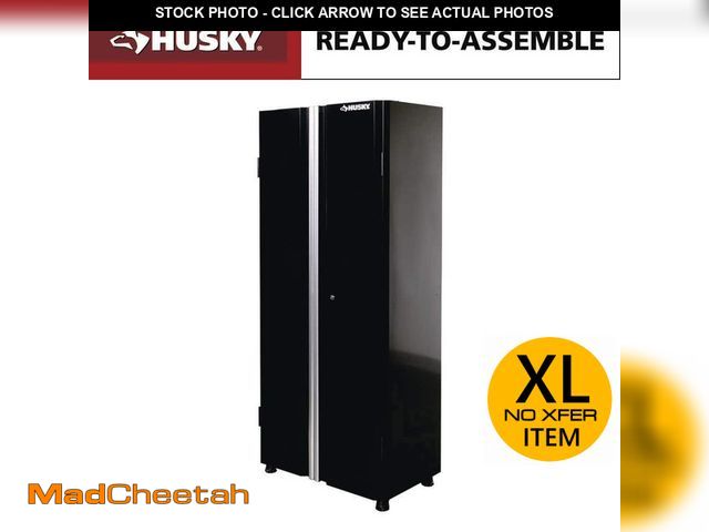Lot 74-12586098 - Husky Ready-to-Assemble 24-Gauge Steel Freestanding Garage Cabinet in Black (30.5 in. W x 72 in. H x...