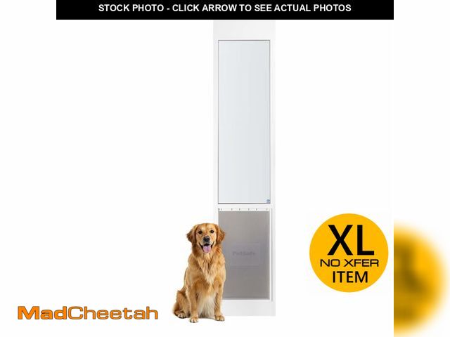 Lot 74-13121534 - PetSafe Sliding Glass Pet Door - No-Cut DIY Install Doggy Door for Renters - Aluminum Frame - Adjust...