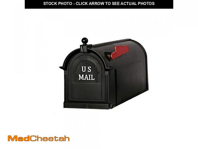 Lot 74-12390868 - (MISSING HARDWARE) Postal PRO Ambrose Black Post Mount Mailbox - UNUSED