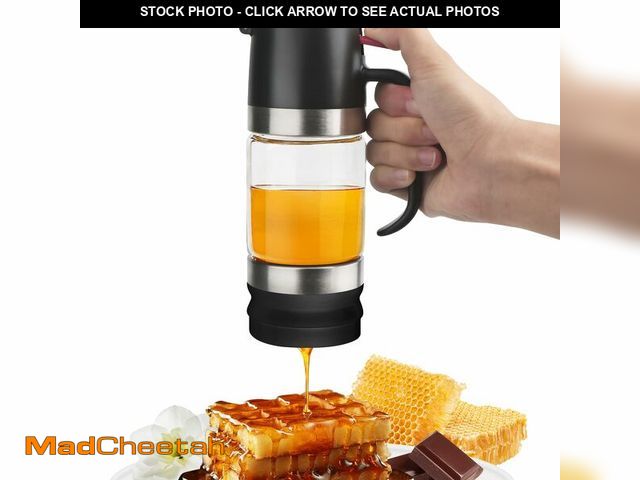 Lot 74-14274512 - YIYOBEATFO Glass Honey Dispenser,10 OZ Honey Pot with Handle,No Drip Honey Container Jar,Maple Syrup...