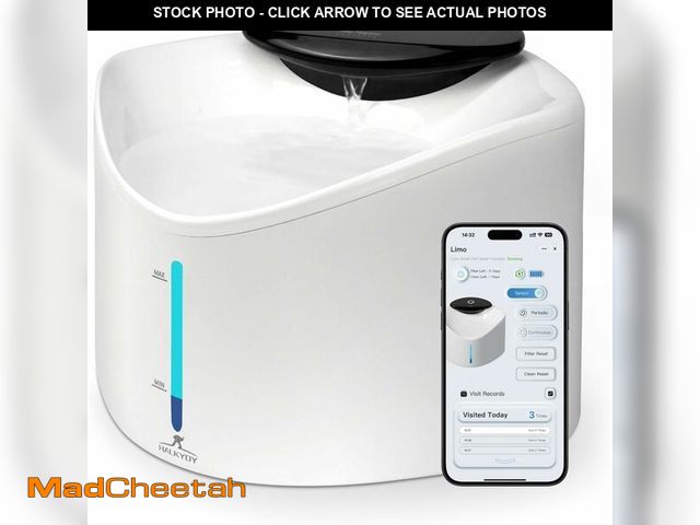Lot 74-13955995 - Wireless Cat Water Fountain with Smart App Monitoring, BPA-Free Ensure Safety, 2.5L/84oz Pet Water F...