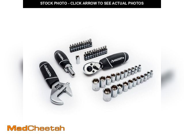 Lot 74-14083981 - Husky Stubby Combination Wrench and Socket Set (45-Piece) - UNUSED