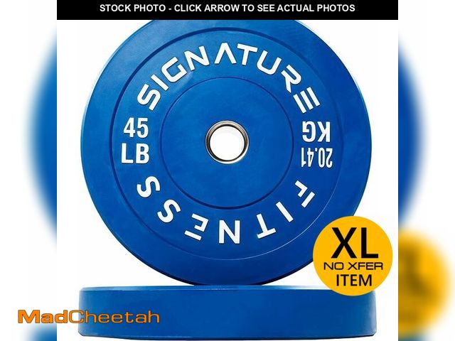 Lot 74-12786733 - Fitvids 2 Olympic Colorful Bumper Weight Plates Set for Strength Training Weightlifting 2x45 Colored...