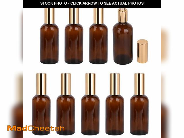 Lot 74-13714847 - Foraineam 9 Pack 100ml / 3.4 oz. Amber Glass Spray Bottle with Atomizer, Fine Mist Spray, Refillable...