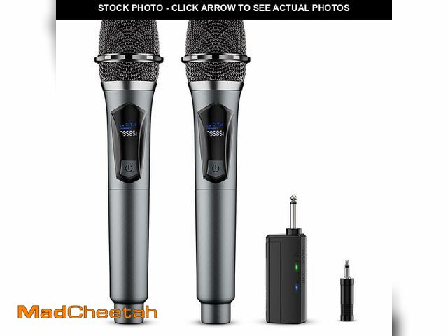 Lot 74-14303934 - Wireless Microphone,Professional Dual Handheld Cordless Dynamic Mic System with Rechargeable Receive...