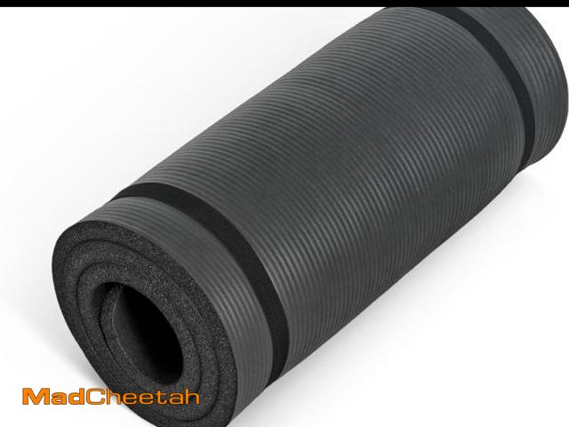 Lot 74-12396481 - CAP Barbell High Density Exercise Mat with strap, 74''x24''x1 - Black - UNUSED