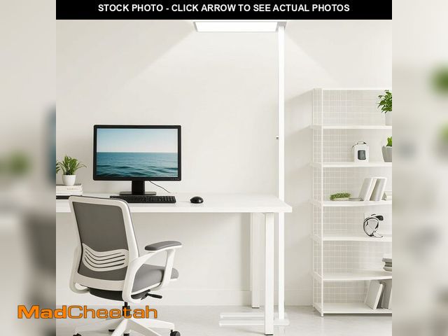 Lot 74-13695784 - 120W LED Floor Lamp, 76.8" Tall Reading Light, 10000LM Knob Dimming Standing Lamp, Full Spectrum Eye...