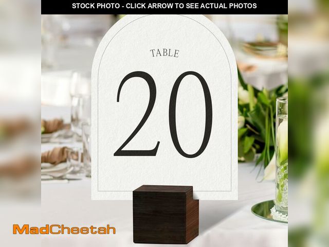Lot 74-12978388 - Table Numbers for Wedding Reception Ã¢â¬â 1-20 Rustic Wood Base with Arch Paper Cards Ã¢â¬â QR...