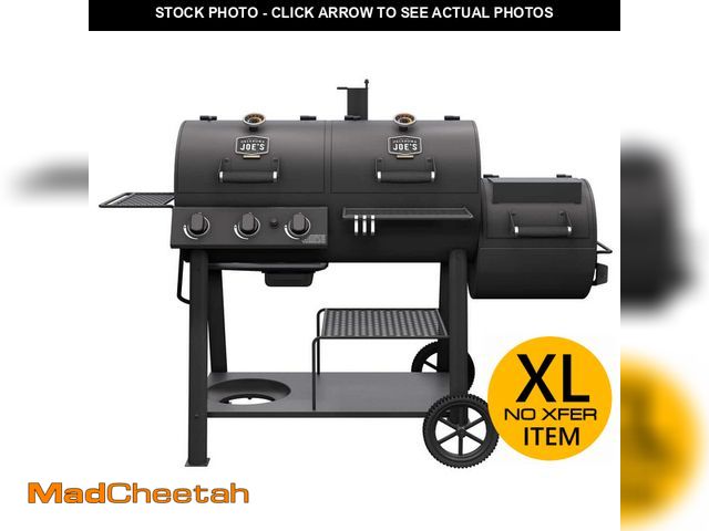 Lot 74-12464461 - OKLAHOMA JOE'S Canyon Combo Dual Fuel 3-Burner Propane Gas and Charcoal Smoker and Grill with 1031 s...