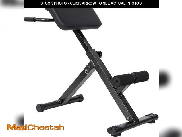 Lot 74-12136939 - (CUT IN FABRIC) Fitvids Adjustable Roman Chair AB Back Hyperextension Bench with Handle, 300-Pound C...