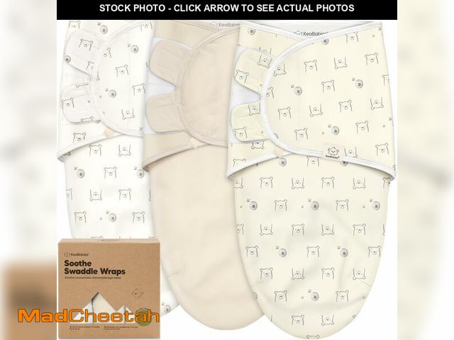 Lot 74-14298681 - KeaBabies 3-Pack Organic Baby Swaddles for Newborns (Bumble Bear, 3-6M) - UNUSED