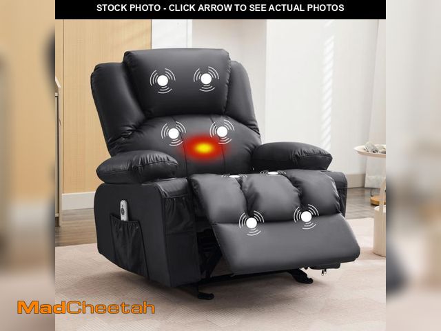 Lot 74-12488101 - JONPONY Manual Recliner Chair with Heat Therapy and Massage Function, Heavy Duty Reclining Mechanism...