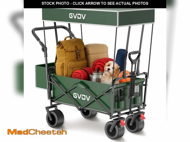 Lot 74-13655654 - (MISSINGN CANOPY) GVDV Collapsible Wagon Cart with Removable Canopy, Foldable Utility Cart with All-...