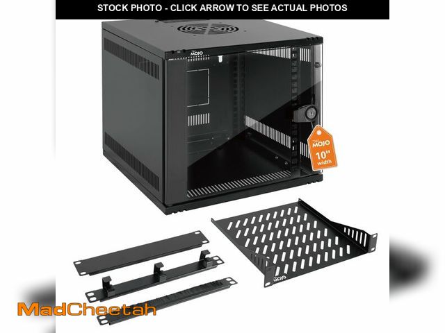 Lot 74-13965986 - Tecmojo 6U 10 inch Rack, Wall Mount Network Cabinet Set,12.3W x 13D x 11.8H- Load Capacity 110Lbs(50...