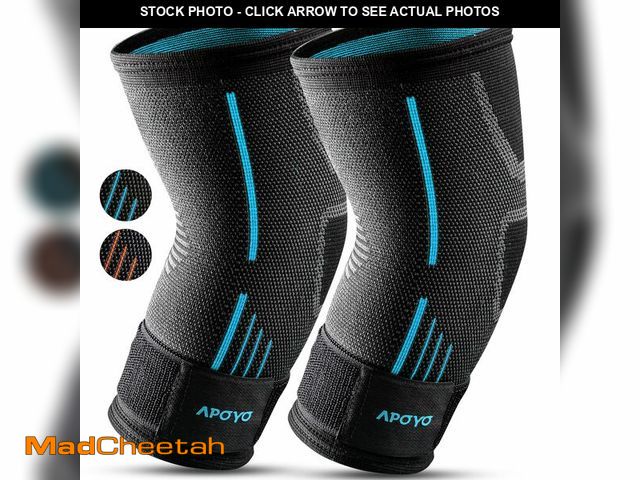 Lot 74-12600321 - APOYO Elbow Brace for Tendonitis and Tennis Elbow, (Pair) Compression Sleeve for Arthritis, Workouts...