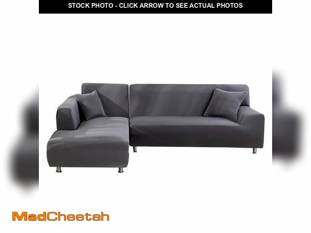 Lot 74-12605415 - MIFXIN Sectional Sofa Covers L Shape Couch Slipcover 2 Pcs Stretch L-Type Chaise Corner Sofa Furnitu...