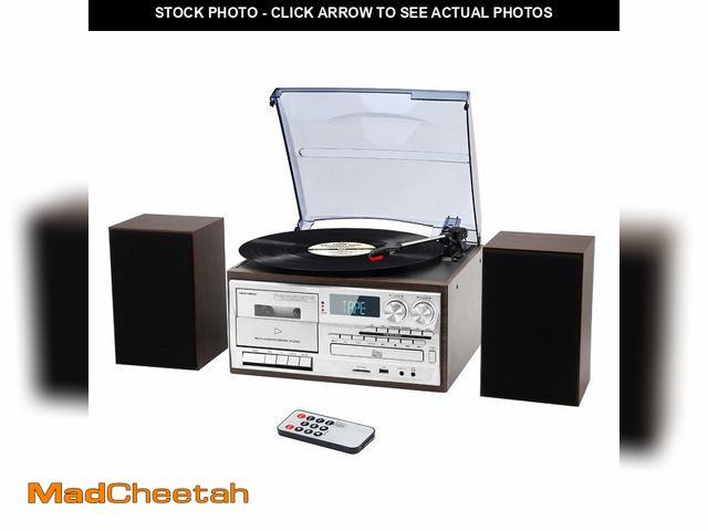 Lot 74-13584781 - MUSITREND 10 in 1 Record Player with External Speakers,3 Speed Bluetooth Turntable Vinyl Player with...