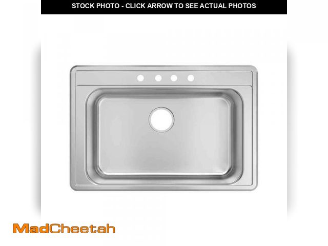 Lot 74-12484684 - 33 in.Drop-In Single Bowl 20 Gauge Stainless Steel Kitchen Sink - USED