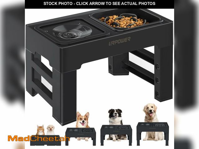 Lot 74-12460608 - URPOWER 2-in-1 Elevated Slow Feeder Dog Bowls with No Spill Dog Water Bowl 4 Height Adjustable Raise...