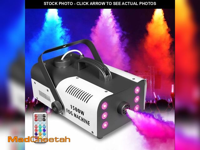 Lot 74-14250558 - 1500W High Power Fog Machine with 9 RGB Colors &amp; 3 Light Modes, Dual Remote Control Smoke Machin...