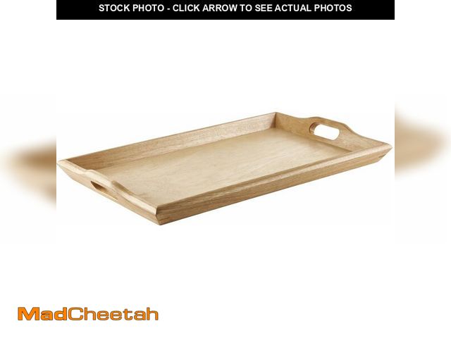 Lot 74-14304887 - G.E.T. RST-2516-N Natural 25" x 16" Hardwood Room Service Tray Hardwood Room Svc. Trays Collection -...