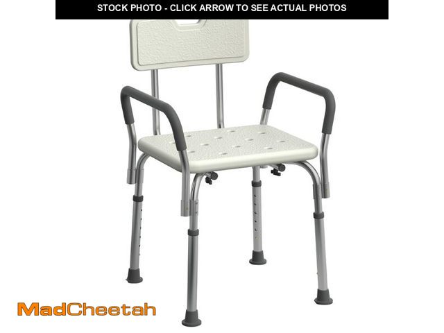 Lot 74-13786224 - Medline Shower Chair Seat with Padded Armrests and Back | Heavy Duty Shower Chair for Bathtub | Slip...