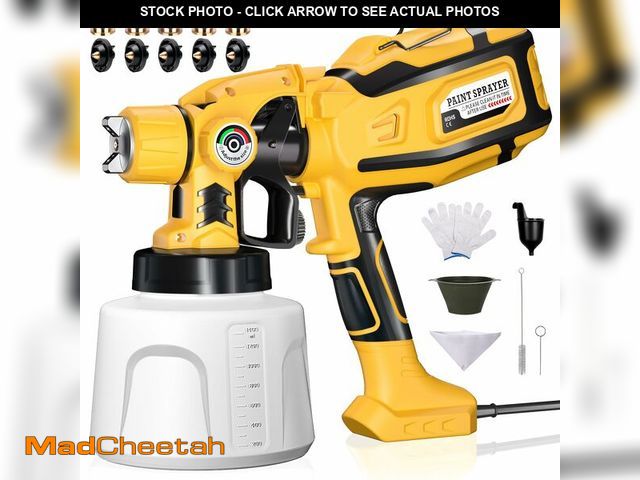 Lot 74-14212205 - Paint Sprayer, Cosyjazz 1200W HVLP Spray Paint Gun with 5 Nozzles &amp; 3 Spray Patterns, Adjustable...