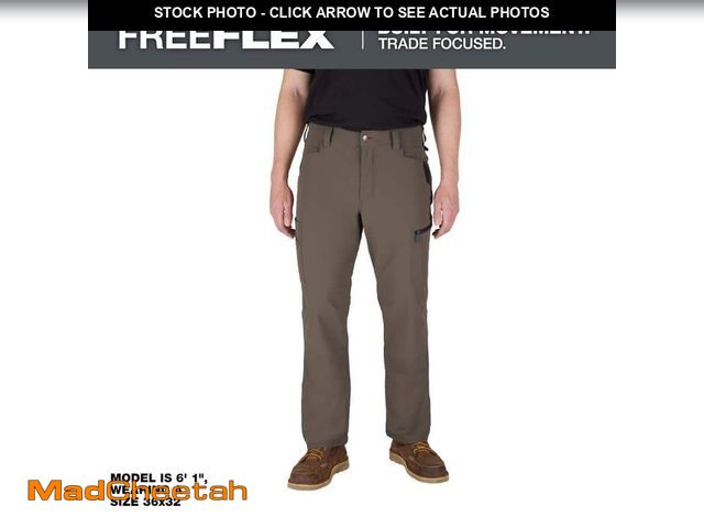Lot 74-14322131 - Milwaukee Men's 34 in. x 32 in. Brown FREEFLEX Tech Work Pants with 7 Pockets - UNUSED