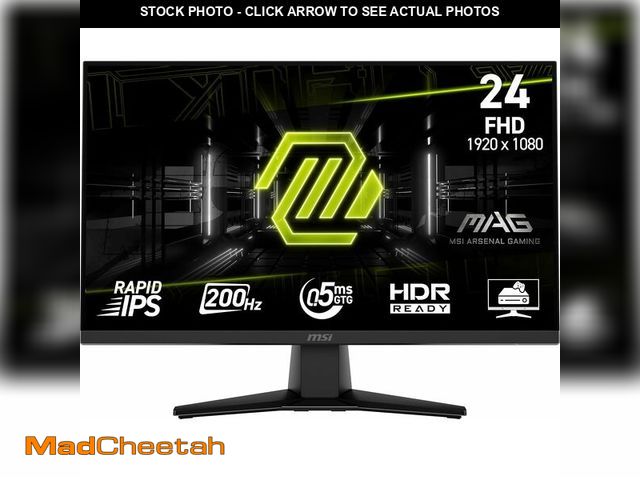 Lot 74-12695793 - MSI MAG 242F 24-inch 1920 x 1080 (FHD) Gaming Monitor, 200Hz, Adaptive Sync, HDMI, DisplayPort, VESA...