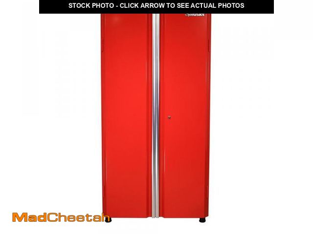 Lot 74-12475979 - Ready-to-Assemble 24-Gauge Steel Freestanding Garage Cabinet in Red (36.6 in. W X 72 in. H X 18.3 in...