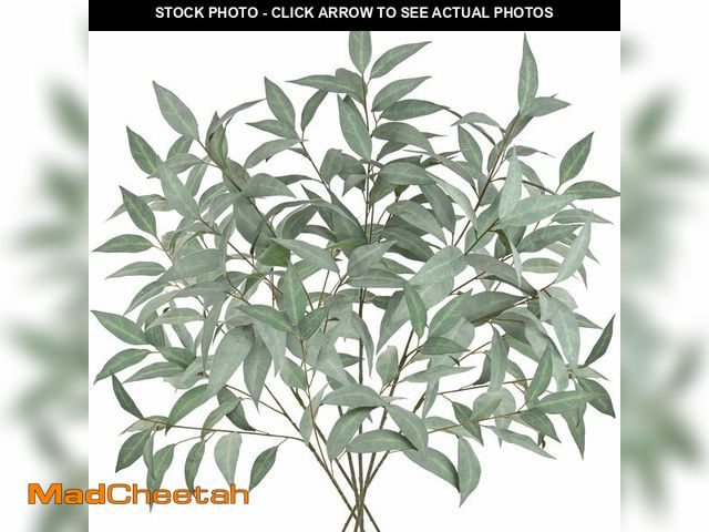 Lot 74-14145554 - Briful Set of 6 Faux Eucalyptus Stems 39.5 '' Long Stem Artificial Branches for Vase Round Year Gree...