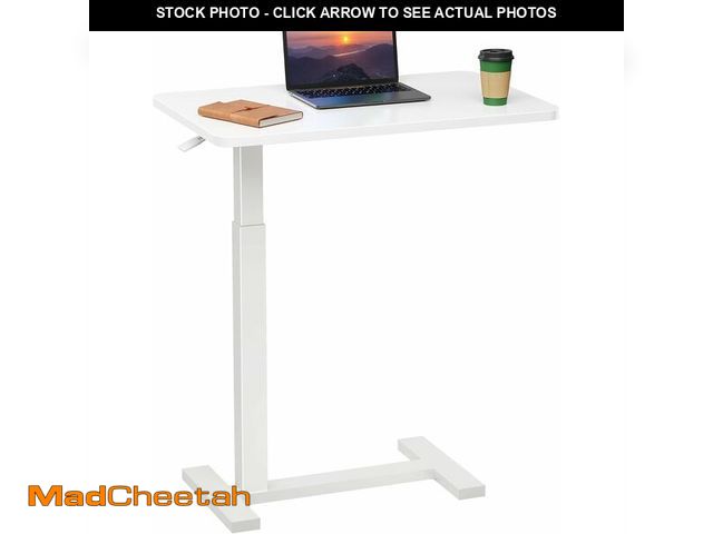 Lot 74-13794296 - Simple Deluxe Overbed Bedside Table with Hidden Casters, Height Adjustable Desk with Tilting Top, Mo...